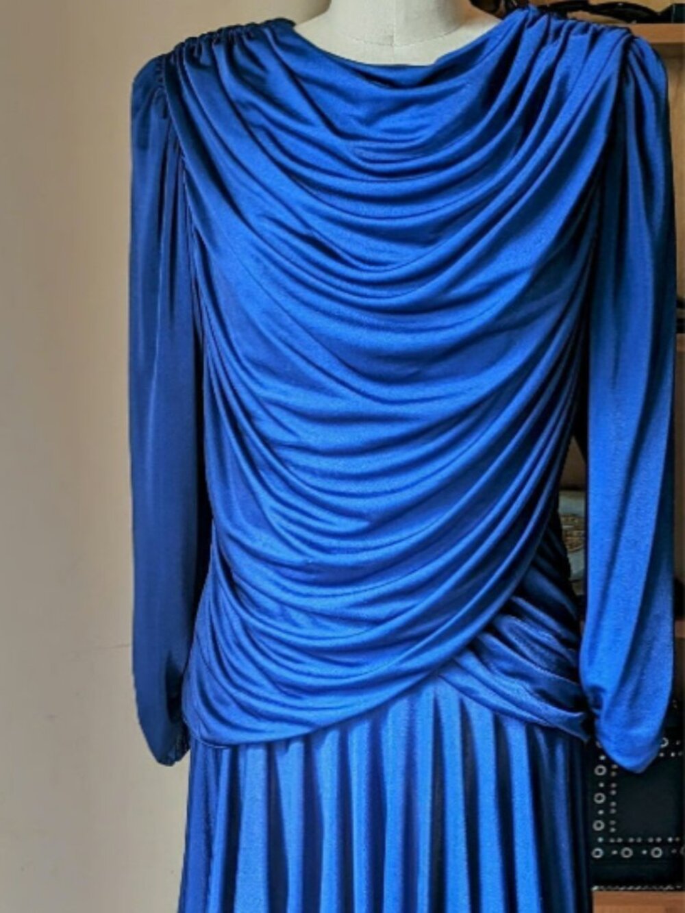 Vintage 90s David Rose Electric Blue Cocktail Dress - Size Medium